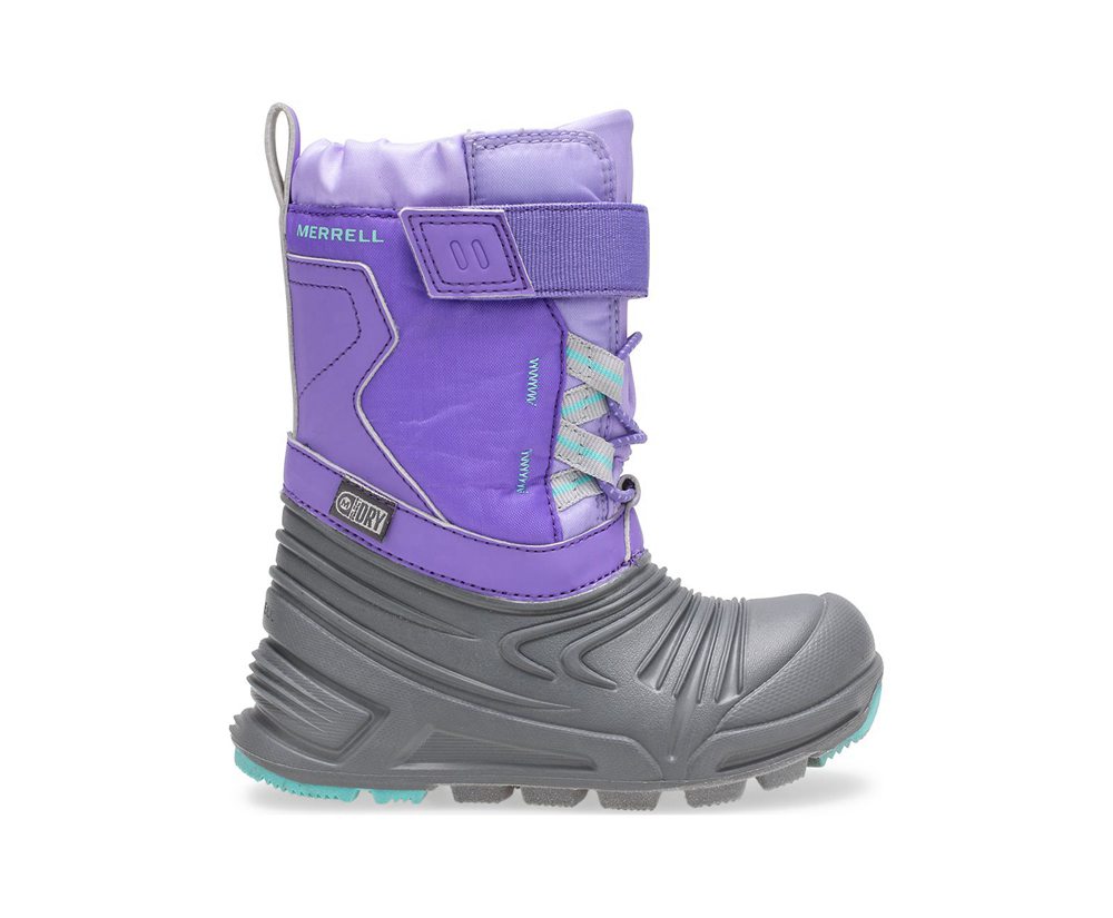 Merrell Boots Grey/Purple - Snow Quest Lite 2.0 Waterproof Jr. - Kids 89SOPIZCH